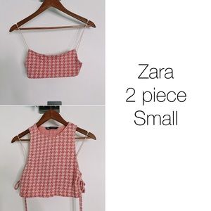 Zara two piece: bandeau with straps and a cover top